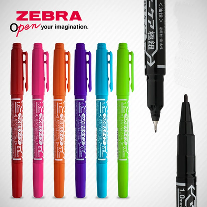 Маркерная ручка ZEBRA 12 шт./лот двухсторонняя быстросохнущая масляная с крючком для