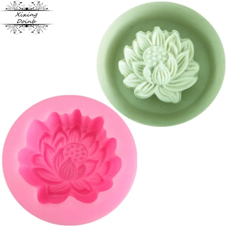 

DIY lotus shaped silica gel mold chocolate fudge candy craft cake decoration tool soap moon cake cake mold