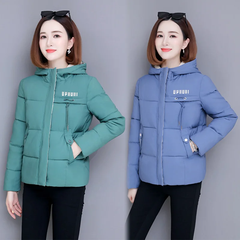 

Short Winter Coat Women Plus Size M-4XL Parkas Hooded Female Jackets Zipper Printing Cotton Padded Clothes Ladies Snow Wear 2020