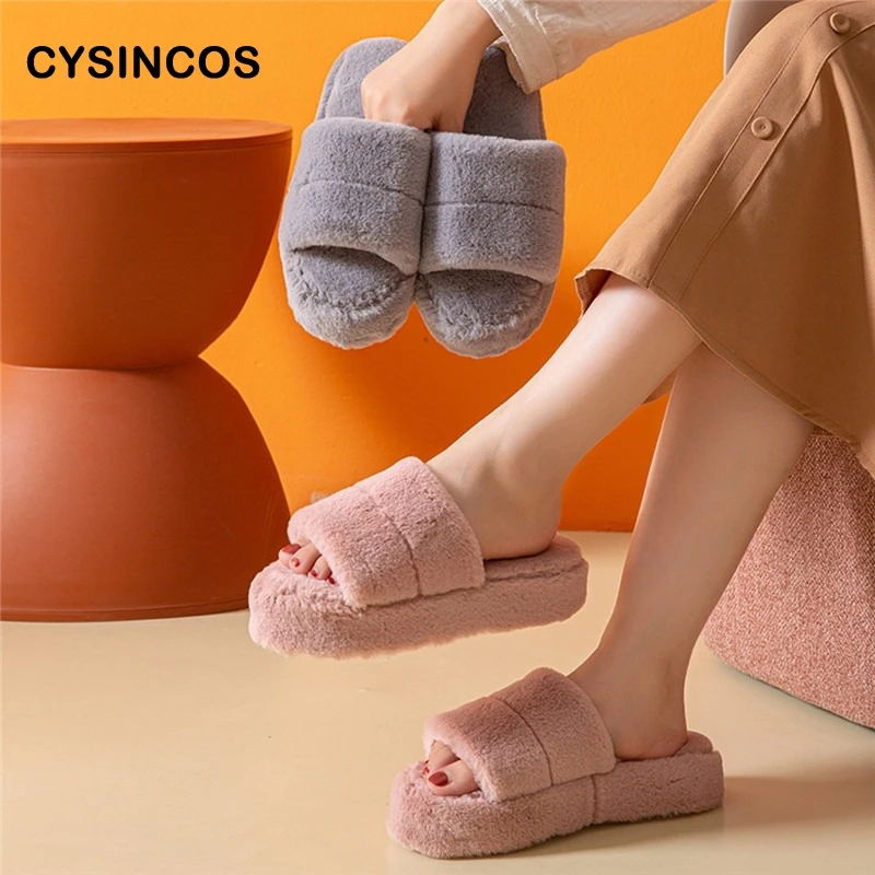 

Western Style 2021 Fashion Autumn Slippres For Winter Warm Home Slippers Women Couple Shoes Cotton Slippers Plush Women's Shoes