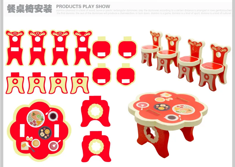 Кукольный домик миниатюрный кухонный набор деревянные штабелируемые блоки