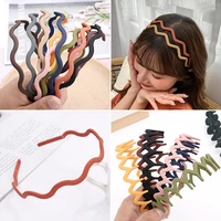 new fashion sweet wild sawtooth wave frosted color headband for women girls hair accessory headwear