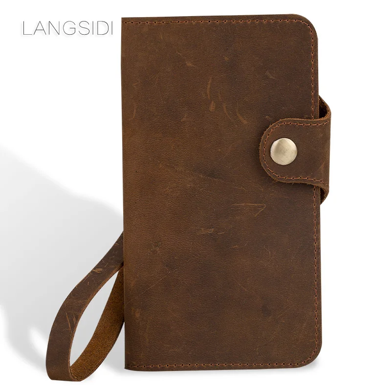 

Luxury genuine leather wallet case for iphone 11 pro max card original leahter Full Silicon Protection cover for iphone 11 funda