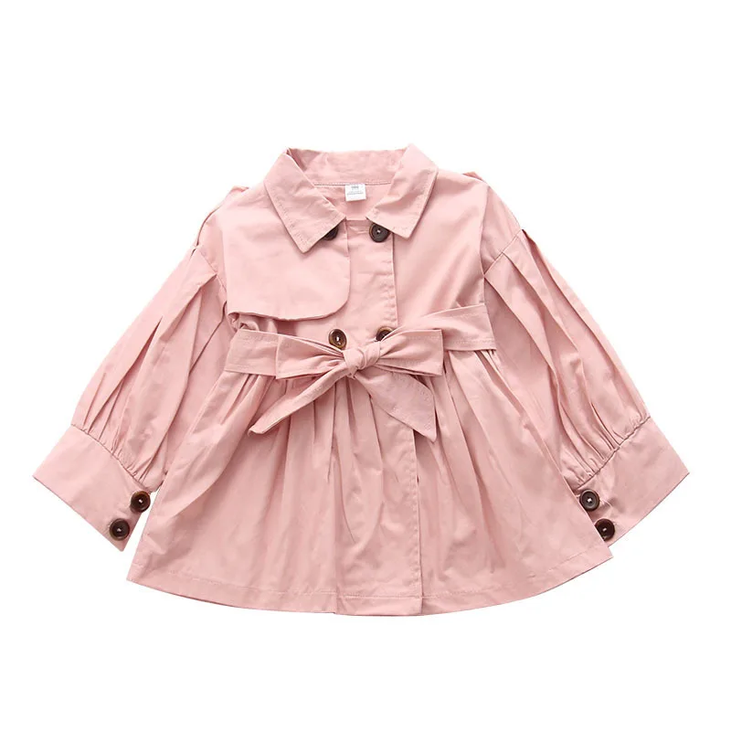 Осенне-зимний детский тренчкот для девочек одежда маленьких куртка пальто хаки