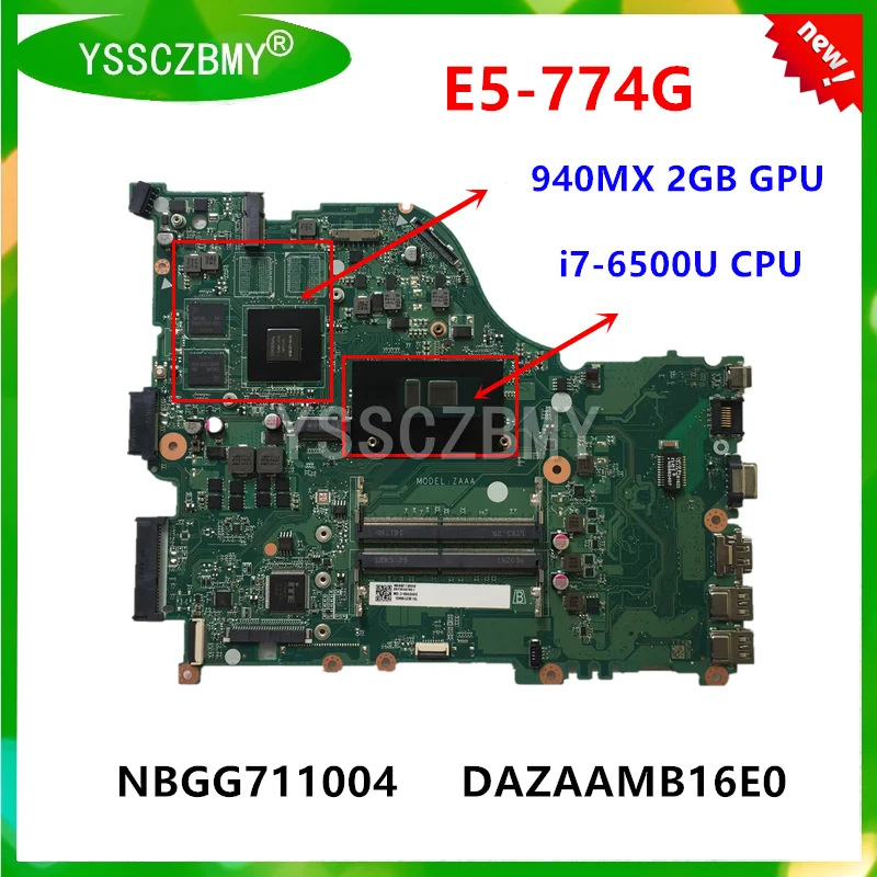 Совершенно новая модель ZAAA DAZAAMB16E0 материнская плата для ноутбука Acer Aspire E5-774G с