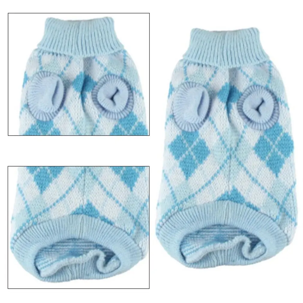 

Diamond Lattice Pet Dog Sweater Comfortable Skin-friendly Acrylic Material Keep Warm Winter Lovely Sweater