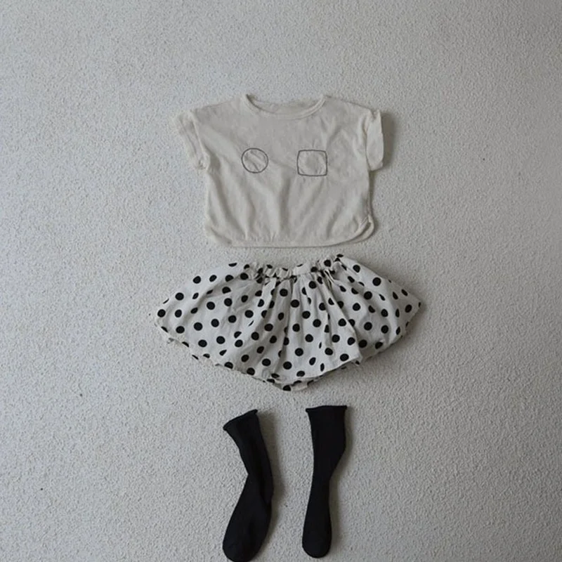 

2021 Summer New Boysand Girls Loose T-shirt Solid Color Geometric Short Sleeve Tees Simple Casual Kids Clothes