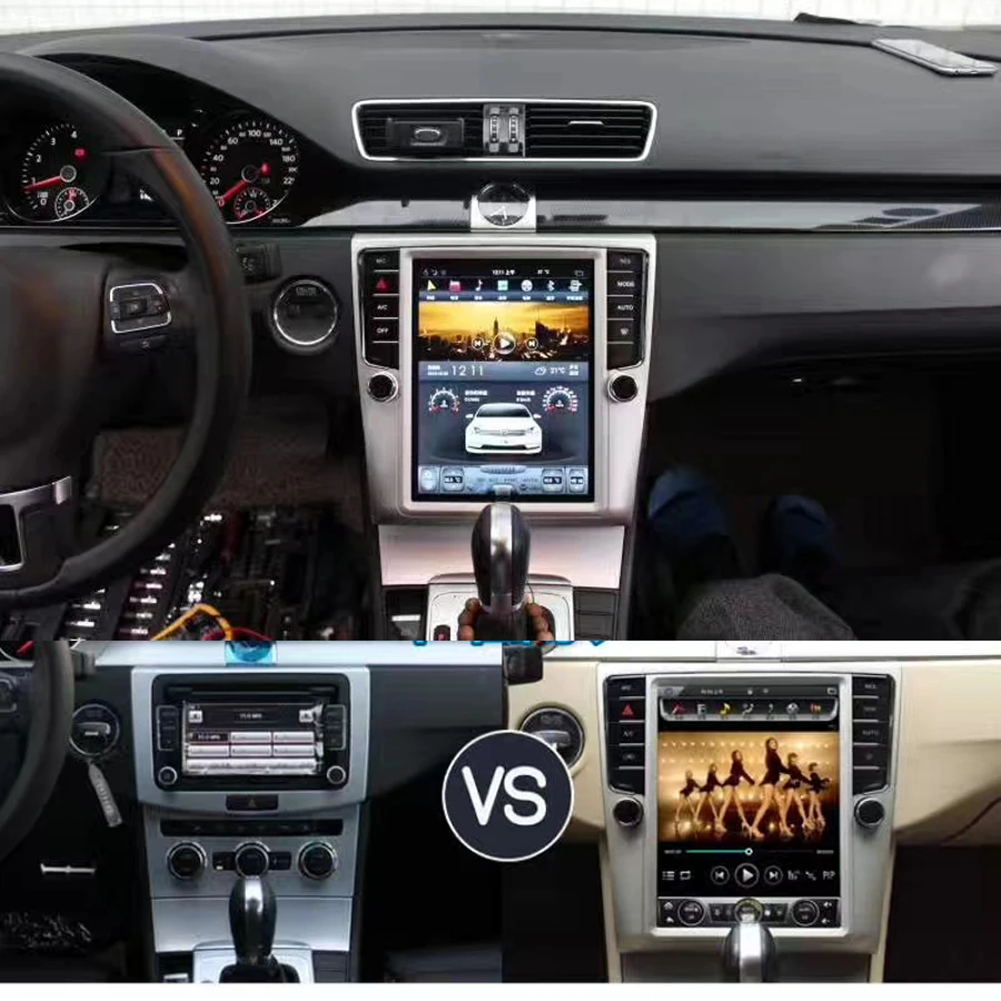 Автомагнитола 10 4 дюйма с вертикальным IPS экраном для VW Passat CC 2012 2013 GPS PX6 Tesla Carplay Android