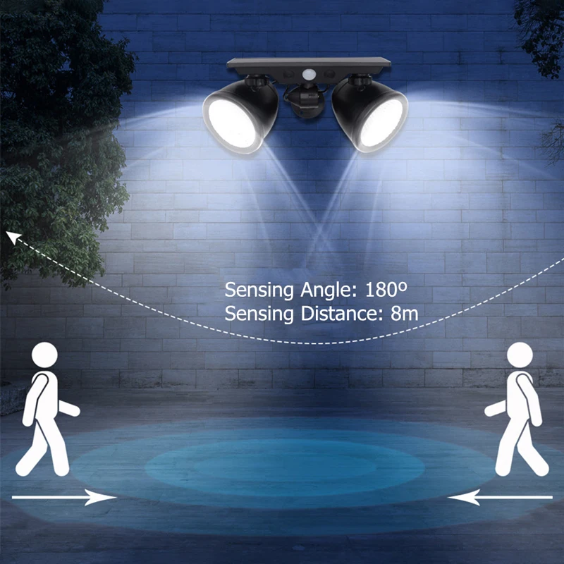 

Dual Head Waterproof Solar Light LED Solar Lamp PIR Motion Sensor Outdoor Security Waterproof Light Emergency Path Lawn Lamp