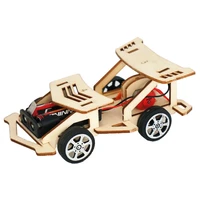 creative electric wooden race 4wd racing primary school students science technology small invention experiment toys hand