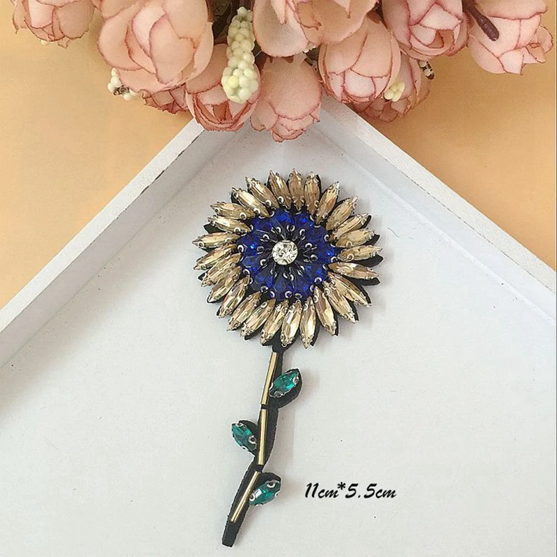 Sunflower Crystal Rhinestone Patches for Clothing Sew on Fruit Pineapple Clothes Appliques Badge Stripes Diamond Stickers | Дом и сад