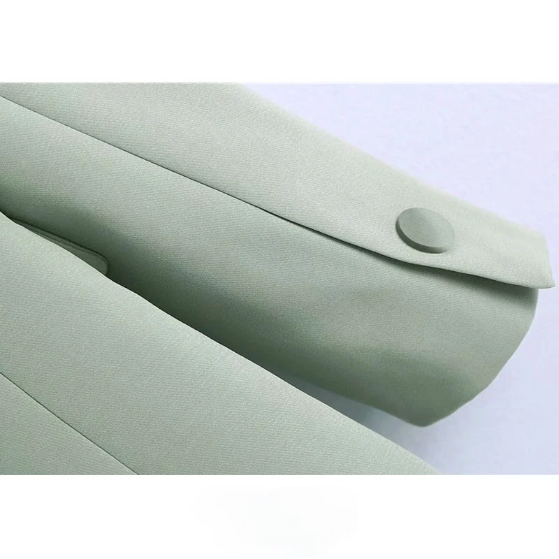 

Women Fashion Double Breasted Fitted Blazers Coat Vintage Long Sleeve Pockets Female Outerwear Chic Veste Femme