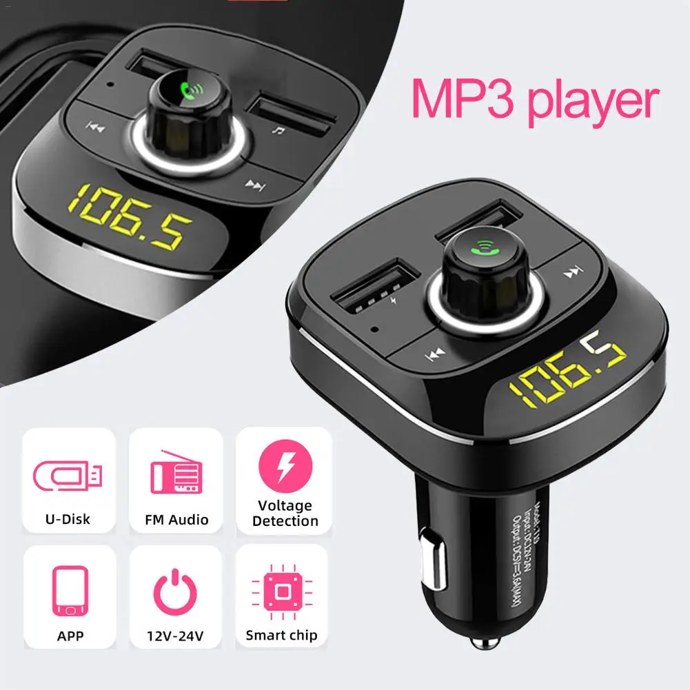 Автомобильный MP3-плеер Bluetooth FM-передатчик 3 1 А два USB-порта ЖК-дисплей