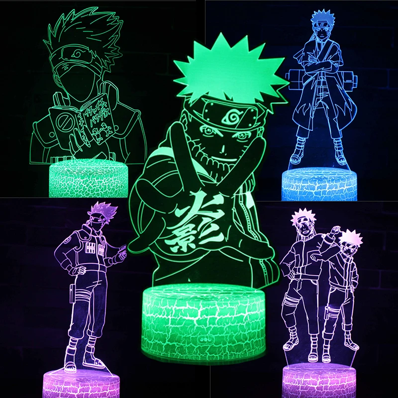 СВЕТОДИОДНЫЙ ночник в стиле аниме удзумаки 3D светильник Luminaria Team Sasuke Kakashi Hatake
