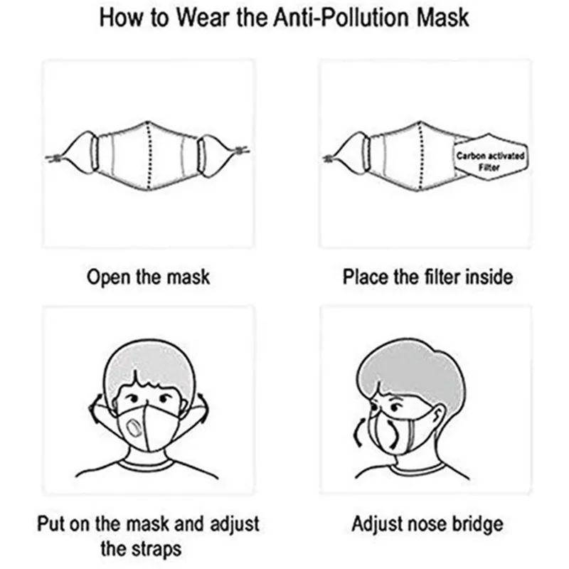 

Cotton Mouth Mask With Eyes Shield Washable Reusable Protective Face Mask With 20ps Filter Outdoor Cycling Dustproof Mascarillas