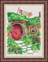 gold collection counted cross stitch kit cross stitch rs cotton with cross stitch no print hobbits cabin
