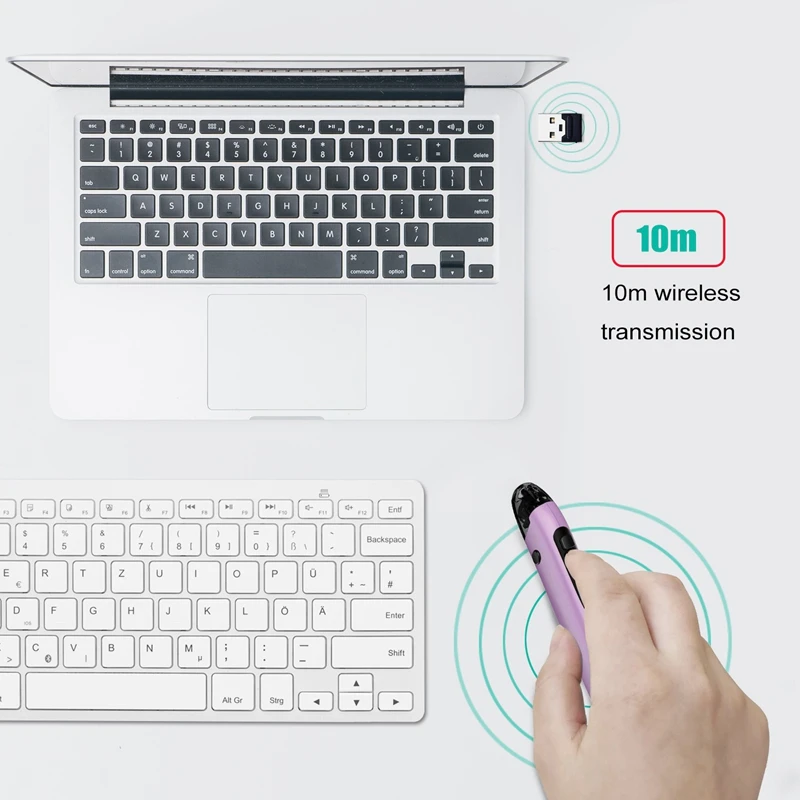 

2.4G Wireless Mouse Pen, 4-Button Vertical Pen-Shaped USB Wireless Optical Pen Mouse, for Desktop/Laptop Computer