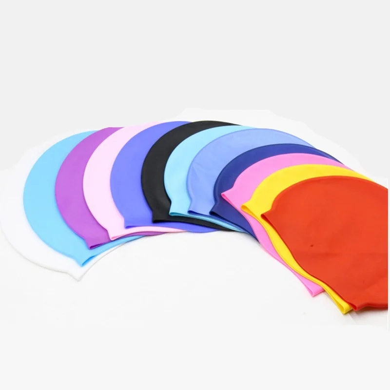 1PC Adult Silicone Swimming Cap Rubber Men Women Waterproof petal Swim Pool Caps protect Teens Diving Hat | Спорт и развлечения