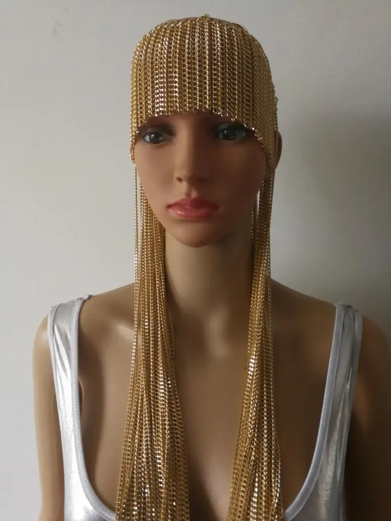 Женский головной убор с кисточками и цепочкой из сплава для сценических танцев -