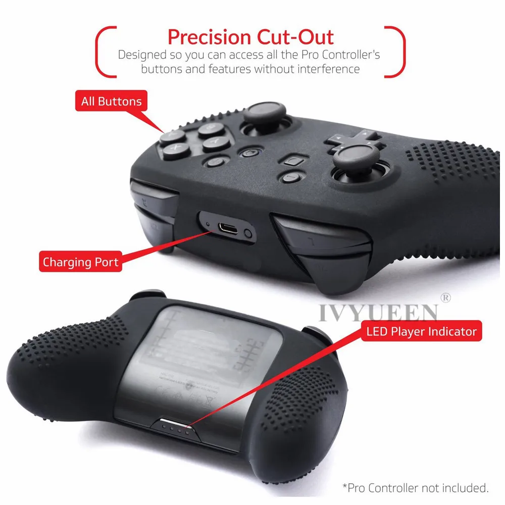 Противоскользящий силиконовый чехол IVYUEEN для Nintendo Switch NS Pro защитный контроллера
