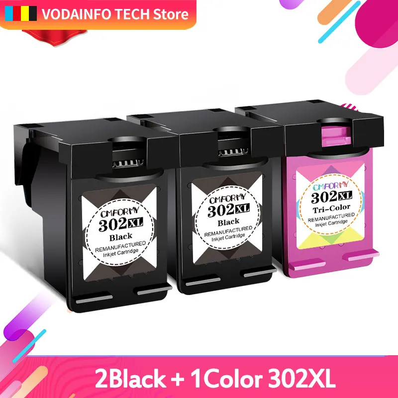 Картридж для струйных принтеров HP 302 XL 302XL Envy 4520 4522 4523 4524 1110 1111 3830 4650|Чернильные