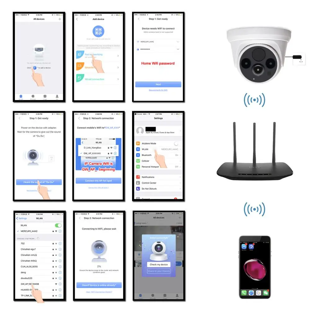 IP камера купольная с Wi Fi 1080P HD ИК ночное видение|Камеры видеонаблюдения| |