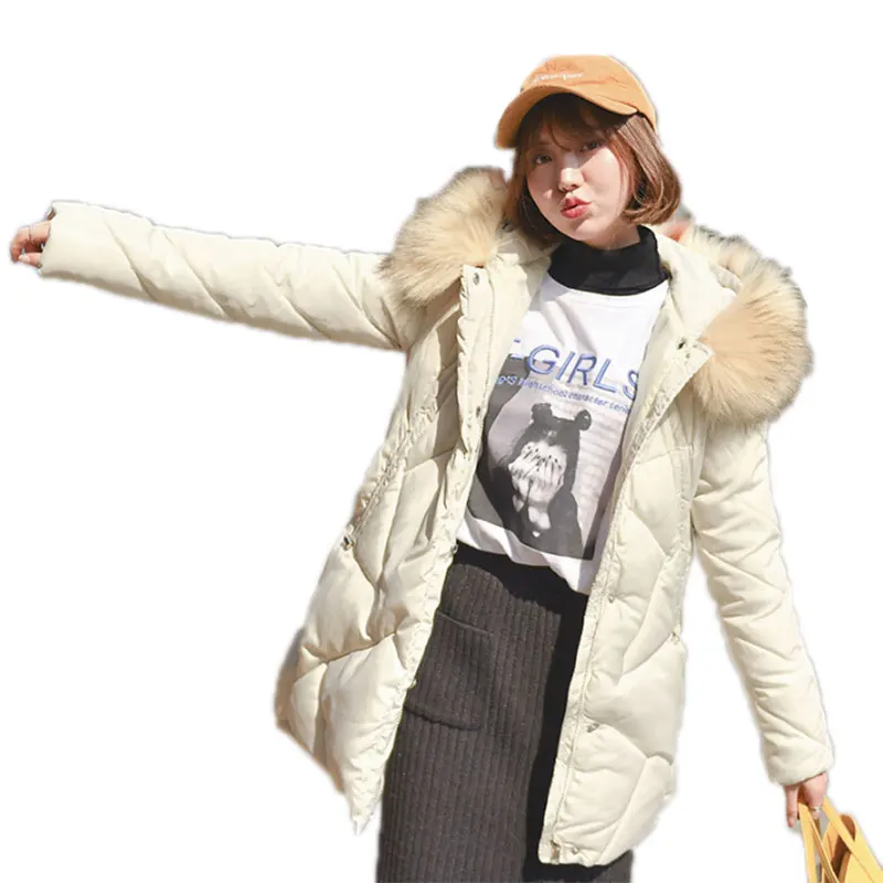 Женская парка с капюшоном и меховым воротником однотонная приталенная куртка