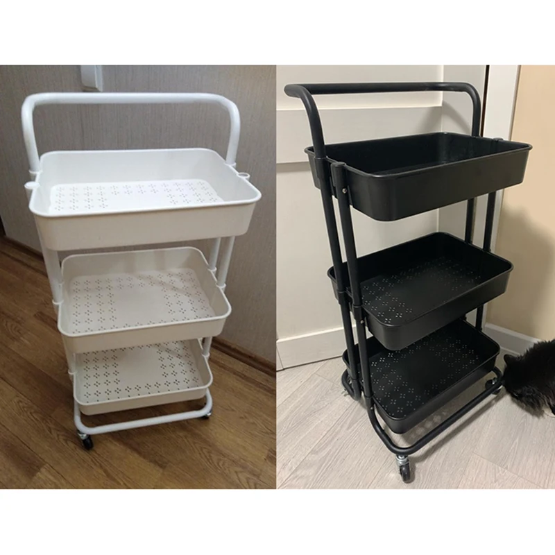 Кухонная мебель 3 уровня тележка для хранения органайзер кухни ванной подвижная
