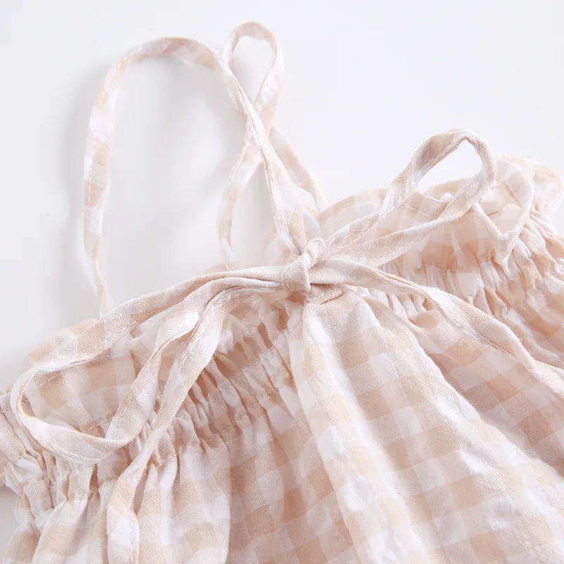 Боди для маленьких девочек и детские подтяжки в клетку нижняя рубашка Ha Yi Bao