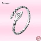 Женское кольцо со змеиным принтом Bamoer, Винтажное кольцо из стерлингового серебра 925 пробы с простым животным кольцом для девочек, вечерние ювелирные изделия, подарки