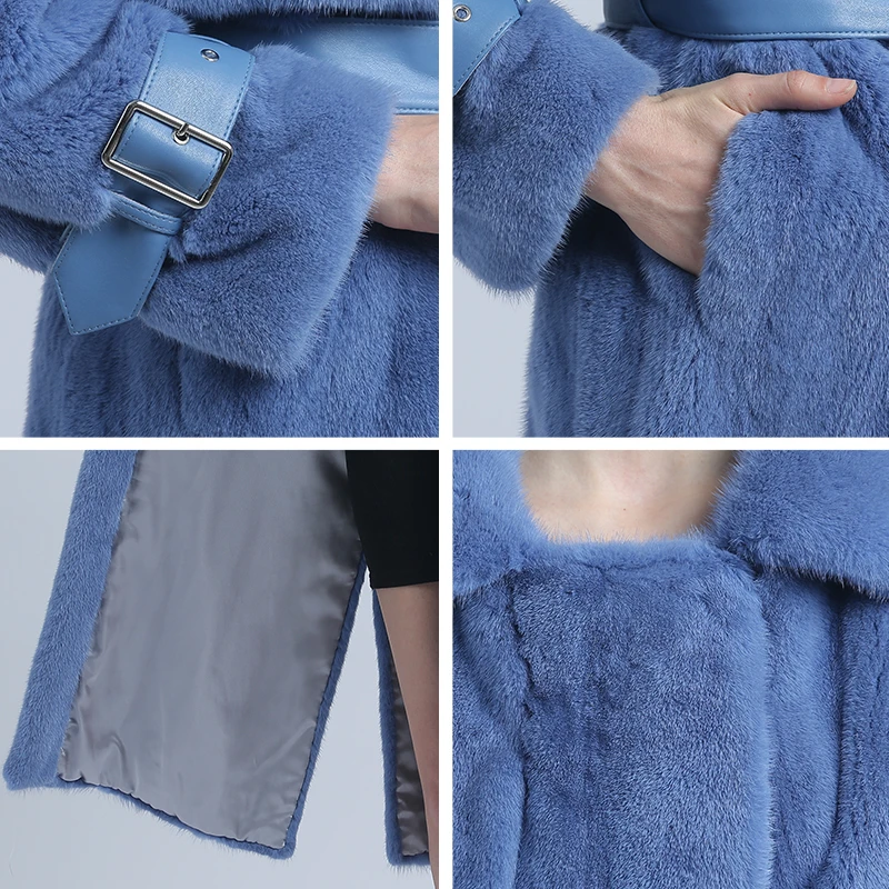 

Real Mink Fur Coats Women Winter Natural Mink Coat Ladies Imported Warm Genuine Female Mink Coat With Sashes 2020 New Arrival