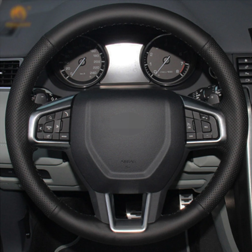 Car Steering Wheel Cover Hand-stitched Black Artificial Leather For Land Rover Discovery Sport 2015-2017 | Автомобили и мотоциклы