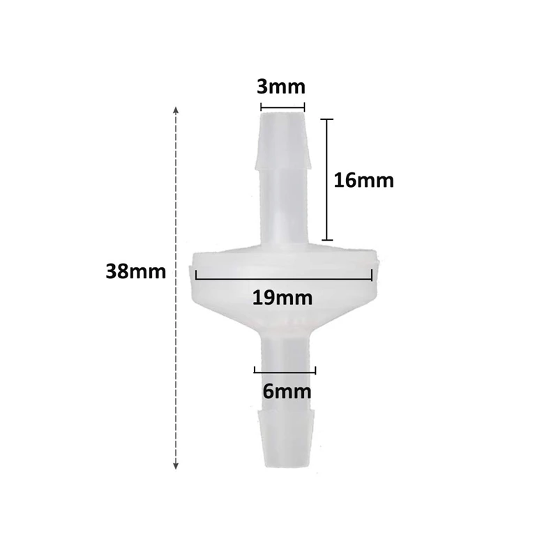 8 Pcs 1/4Inch Check Valve 6mm PVDF One Way Inline Non Return for Fuel Gas Liquid Air | Обустройство дома