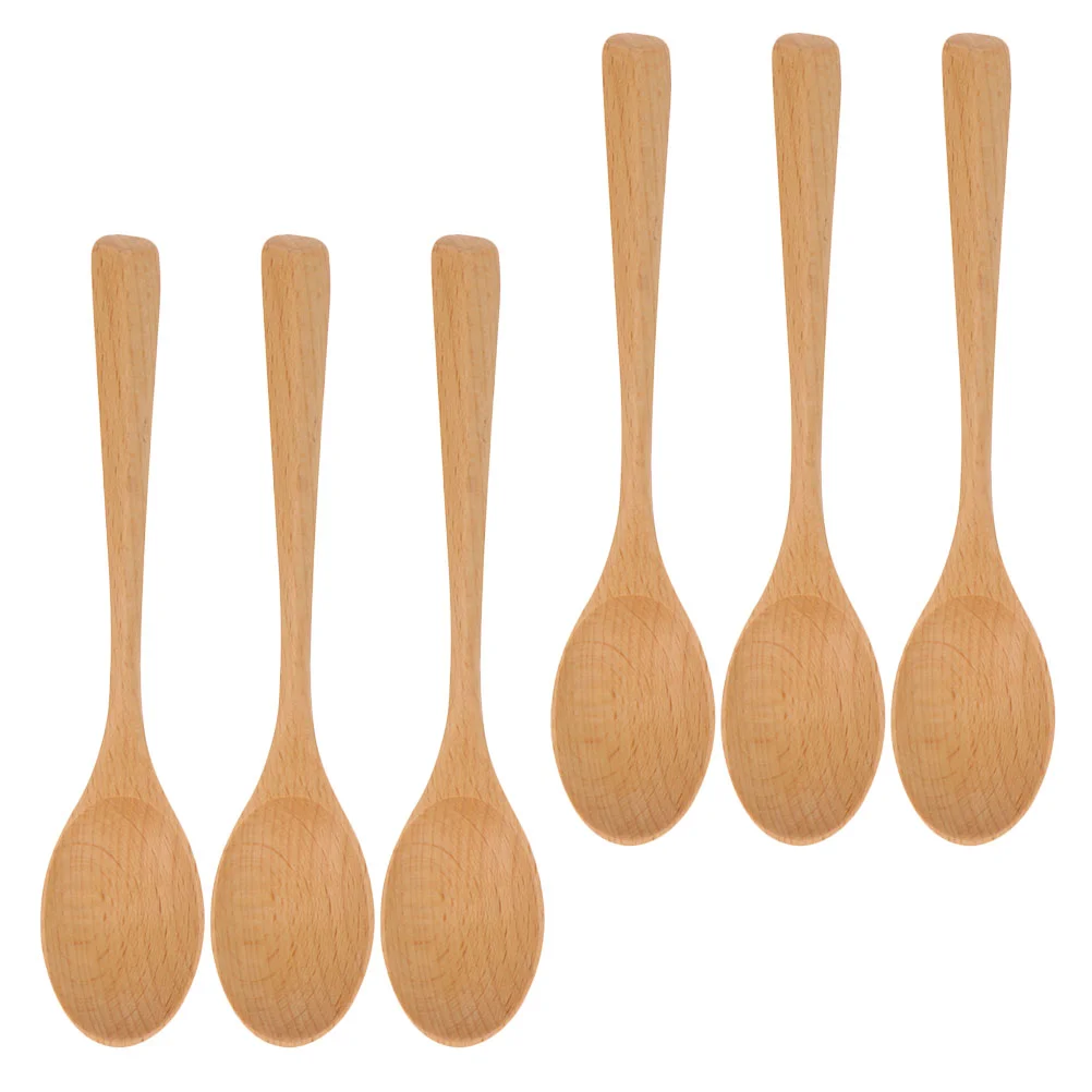 

6 шт., деревянные столовые ложки, столовые приборы