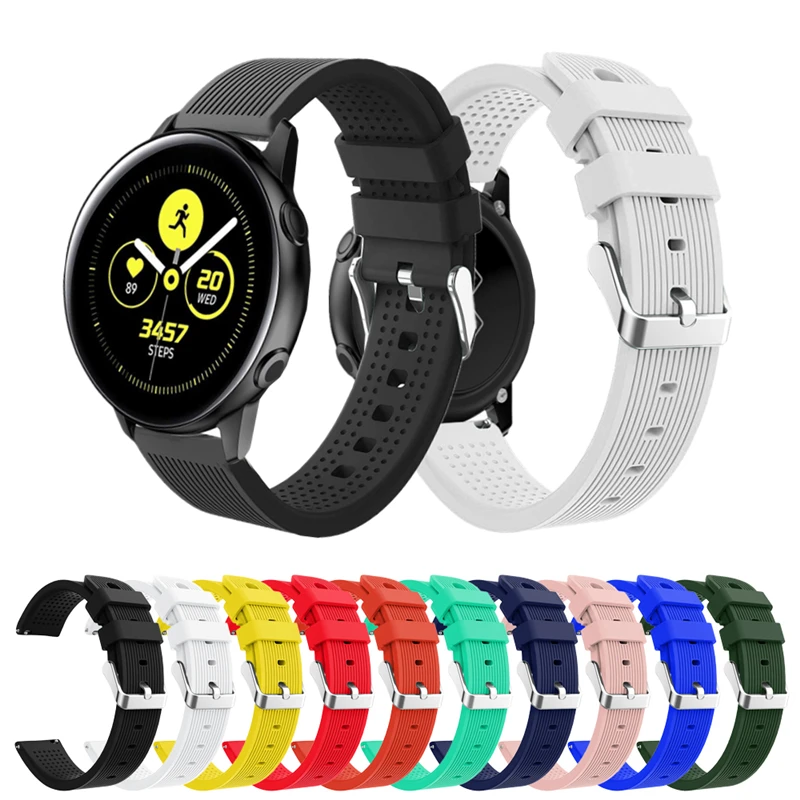 

Ремешок силиконовый для Samsung Galaxy Watch Active/Galaxy Watch 42 мм, резиновый сменный Браслет для Amazfit BIP, 20 мм