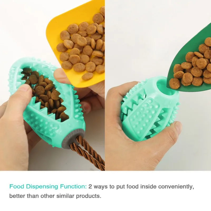 

Pet Dog Pull Dumbbell Chew Toy Rubber Pet Dog Teeth Cleaning Toy Chew Food Snacks Distribution Dog Toy