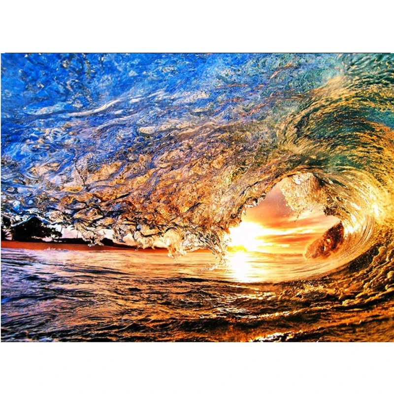 

Алмазная живопись, квадратная/круглая картина 5D, фото на заказ, Алмазная мозаика, искусство вышивки крестом, Марина С восходом солнца