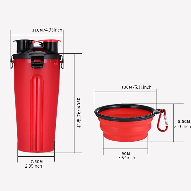 2019 креативный Портативный 2 в 1 контейнер для воды домашних животных с складная