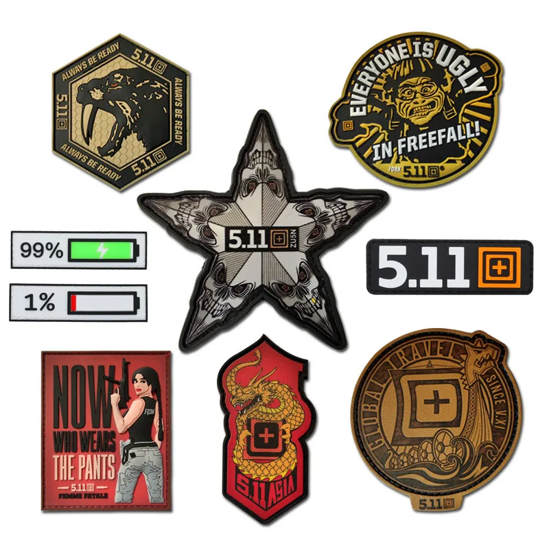 В виде головы тигра ПВХ/PU патч Военная нарукавная нашивка значок 511 & 99% 1% звезда