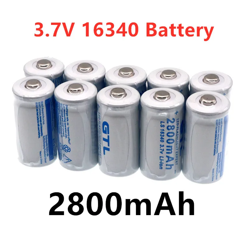 100% новый 3 7 V 2800 мА/ч литий ионный аккумулятор для 16340 Батарея CR123A Перезаряжаемые