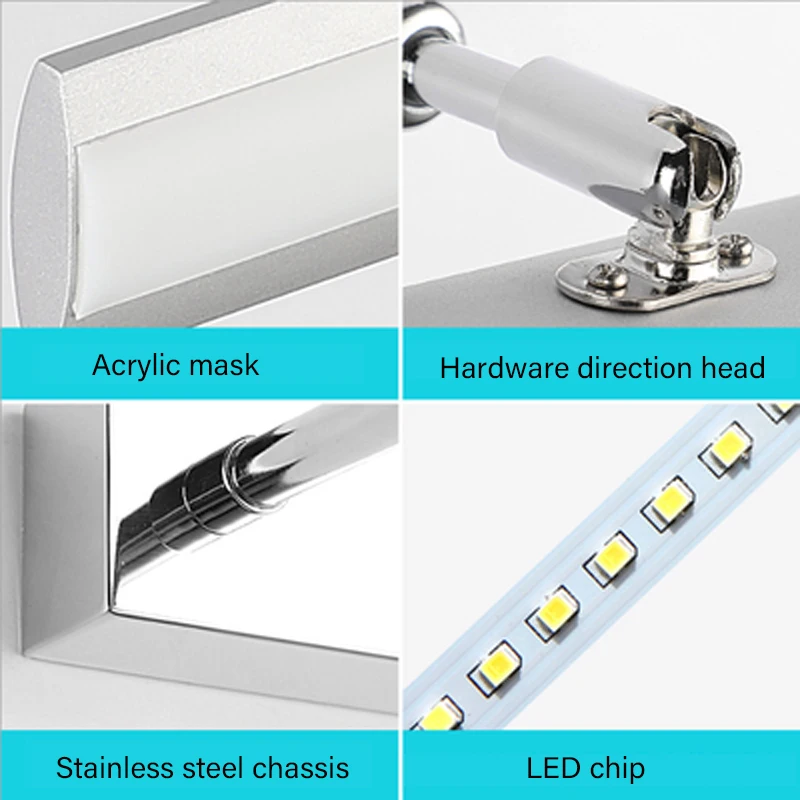 Светодиодный настенный светильник для ванной комнаты лампа зеркала теплый
