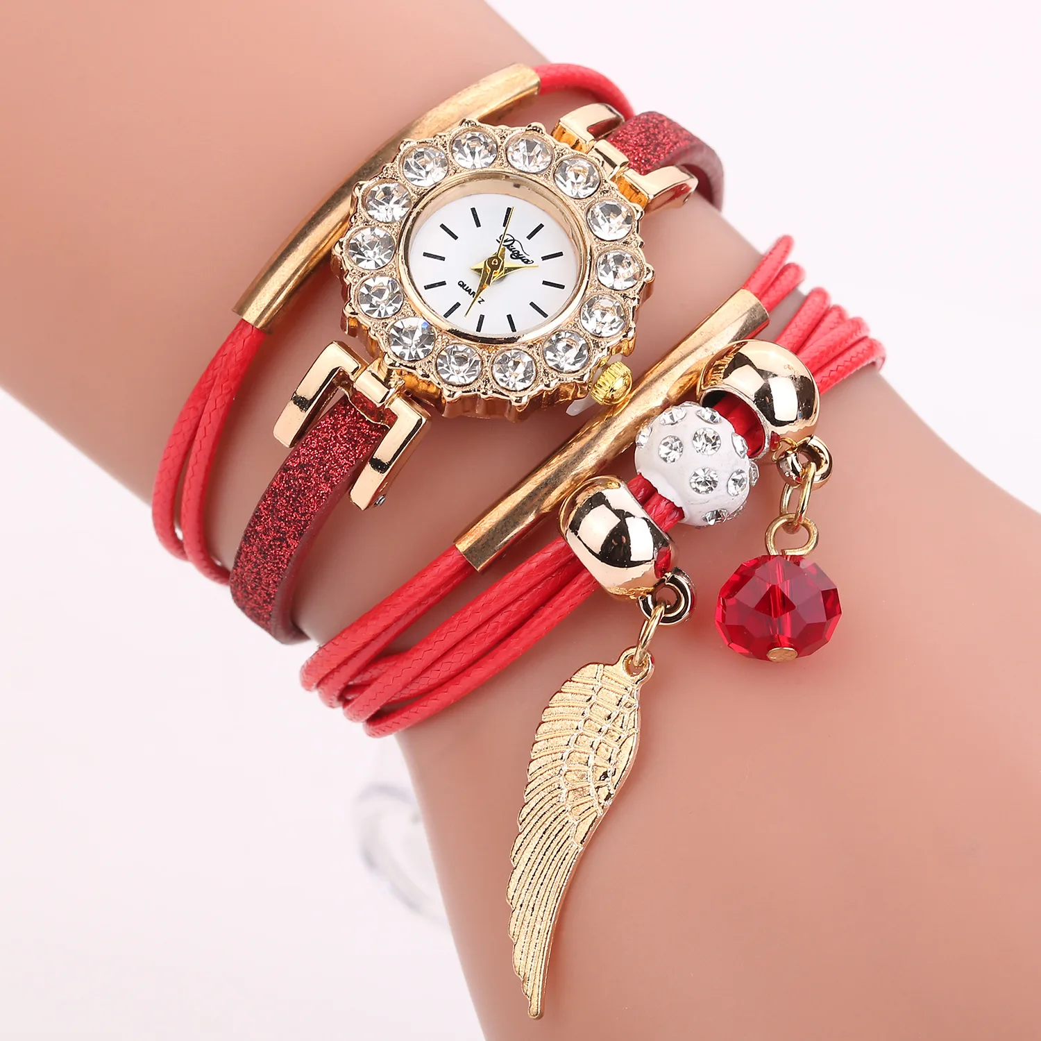 Роскошные модные женские часы-браслет с бриллиантами наручные часы сплав крылья