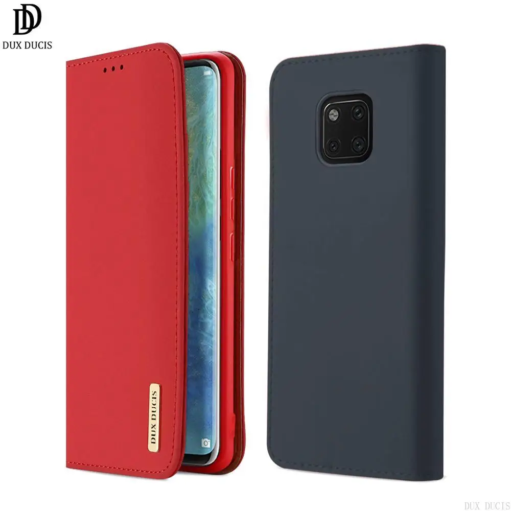 Dux Ducis чехол из натуральной кожи для Huawei Mate 20 Pro флип-Кошелек Мягкий Бампер