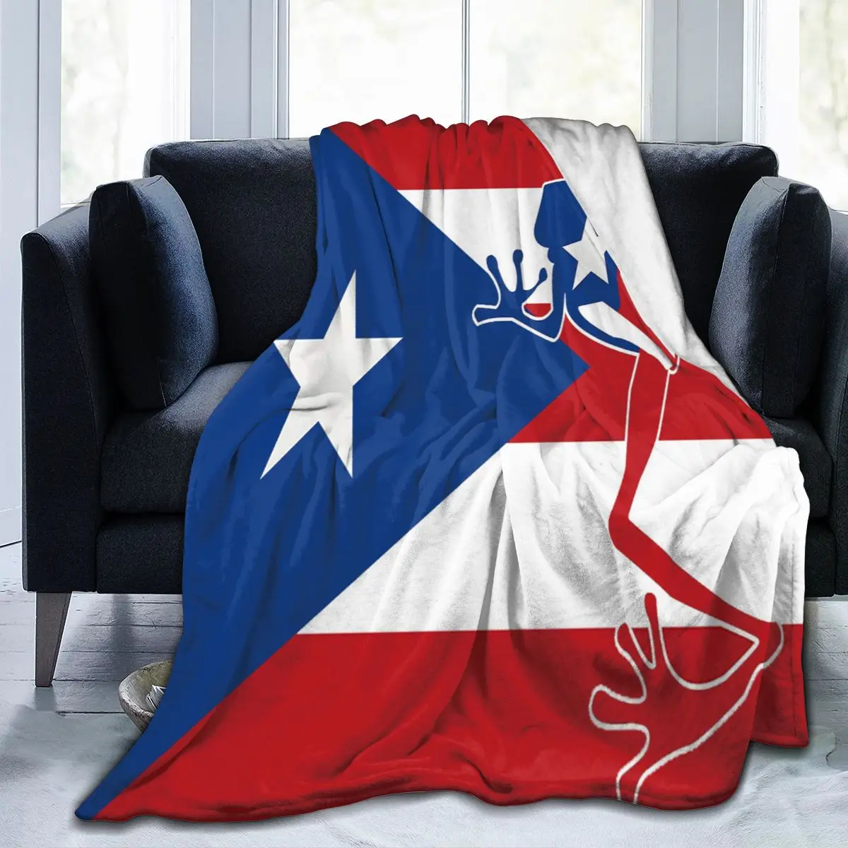 

Ultra Soft Sofa Blanket Cover Cartoon Bedding Flannel plied Bedroom Decor for Children and Adults Black