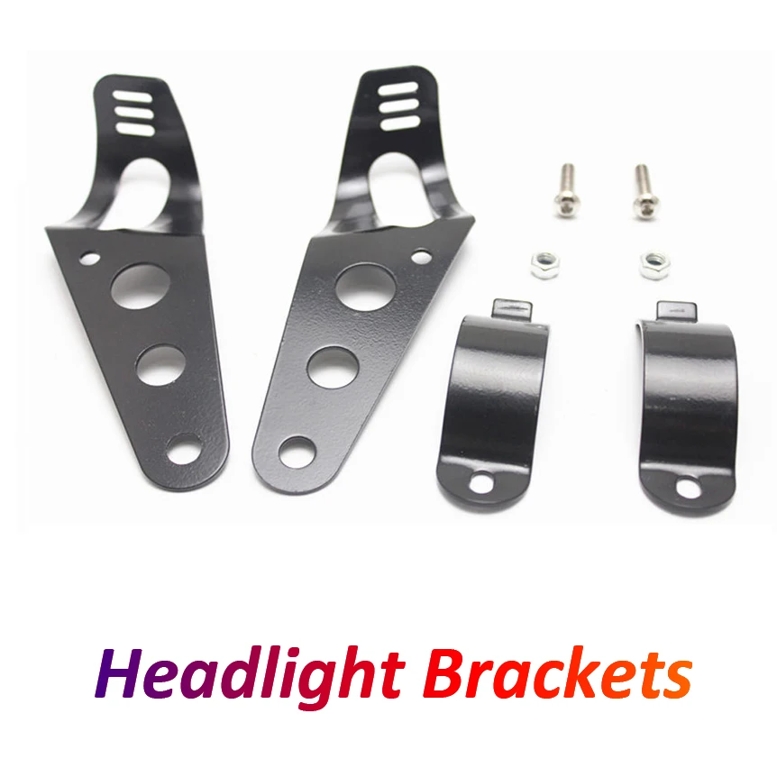 

Universal Motorcycle Headlight Brackets Headlamp Mounting Clamps Head Light Support Front Lamp Carrier 28mm-36mm and 35mm-43mm