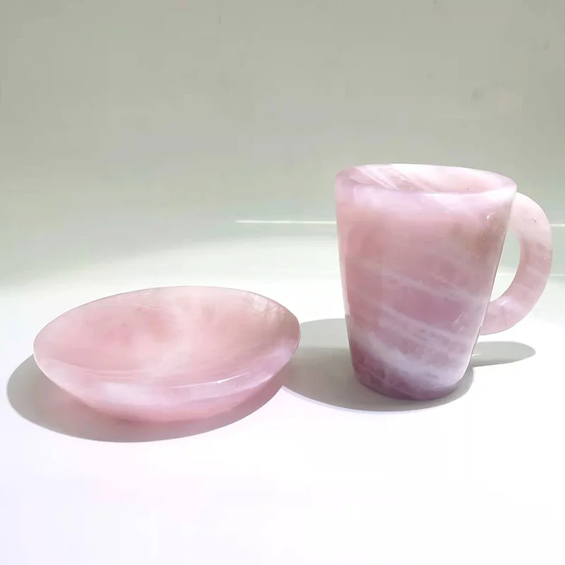 Чайная чашка из натурального флюорита заводская цена Хрустальный розовый кварц