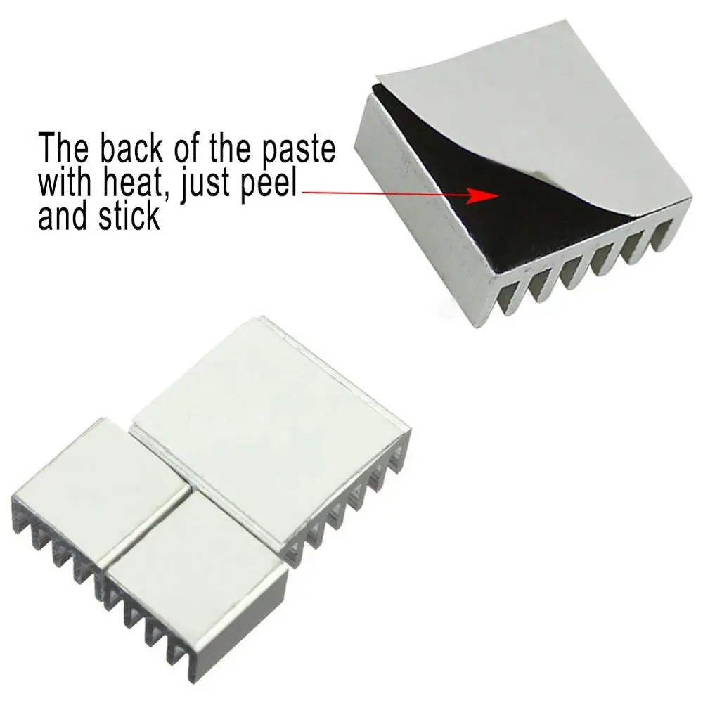 Серебристый алюминиевый радиатор Aokin 12 шт. клейкий комплект для Raspberry Pi