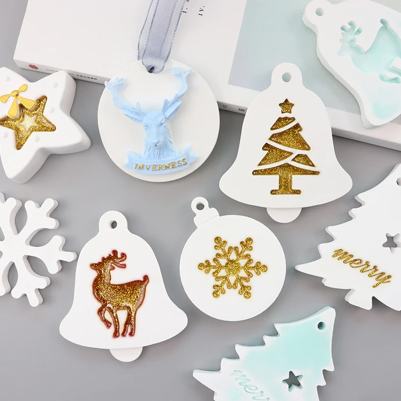 

DIY Silicone Moulds Christmas Tree Star Snow Cookie Fondant Mold Sugar Candy Cake Baking Decorating Tools Chocolate Molds Pastry