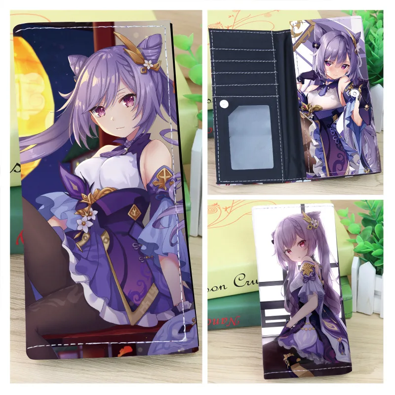 Genshin Impact Paimon Cosplay Cartoon Short Long Wallet PU Purse Card Holder Billfold Pencil Case Box Students Pen Bag |