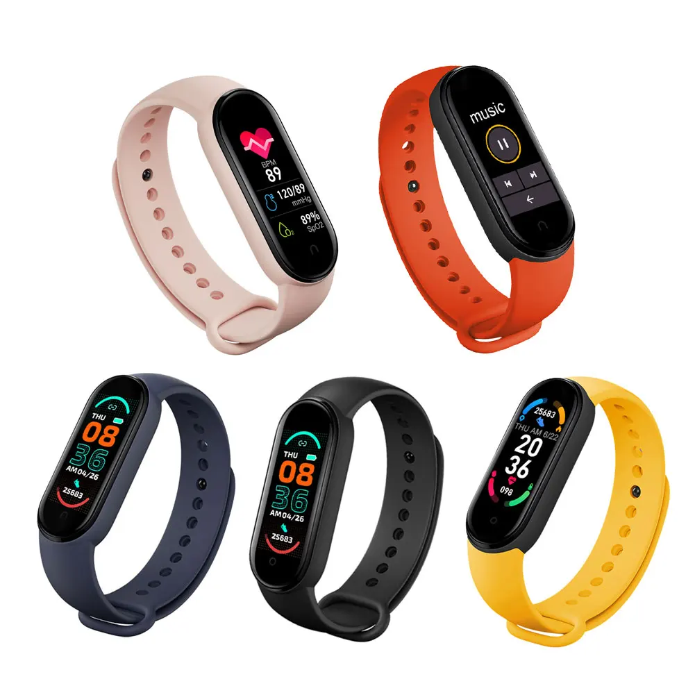 

2021 New Smart Watch M6 Fitness Tracker Bracelet Watch Support Heart Rate Blood Pressure IP67 Waterproof Activity Trackers Watch